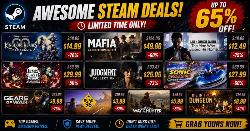 Steam: New Deals Are Here — A Few Games Hit New Lows(Limited Time)