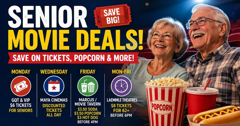 Senior Movie Deals: Save on Tickets, Popcorn and More
