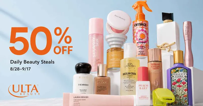 Ulta: 50% Off Daily Beauty Steals (8/28–9/17)