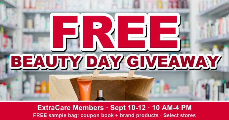CVS Beauty Day Giveaway: FREE Beauty Sample Bag for ExtraCare Members (Sept 10–12, Select Stores)