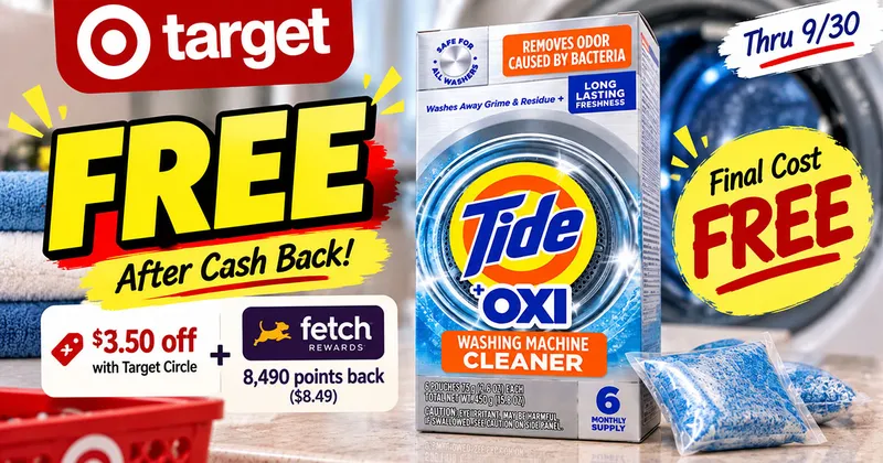 FREE Tide Washing Machine Cleaner After Cash Back at Target (Thru 9/30)