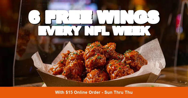 Applebees Season Wing Ticket: 6 Free Boneless Wings Every NFL Week With a $15 Order