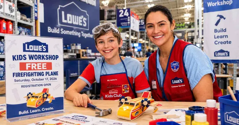 Lowe's Free Firefighting Plane Kids Workshop: October 17, 2026 (Registration Open)