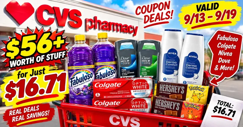 CVS Couponing Haul: Get $56+ Worth of Stuff for $16.71 (9/13–9/19)