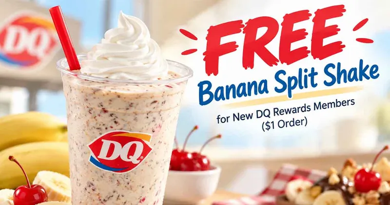 Free Dairy Queen Banana Split Shake for New DQ Rewards Members ($1 Order)