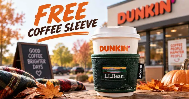 Dunkin Free Coffee Sleeve Sept 22: L.L.Bean Giveaway, 1 Million Free Coffees Reported and National Coffee Day