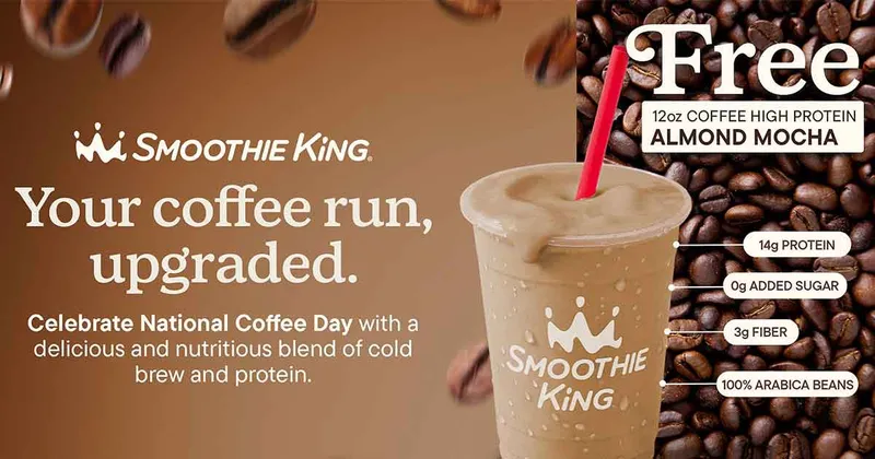 Smoothie King Free Protein Coffee Smoothie Sept 28-29: How to Claim It