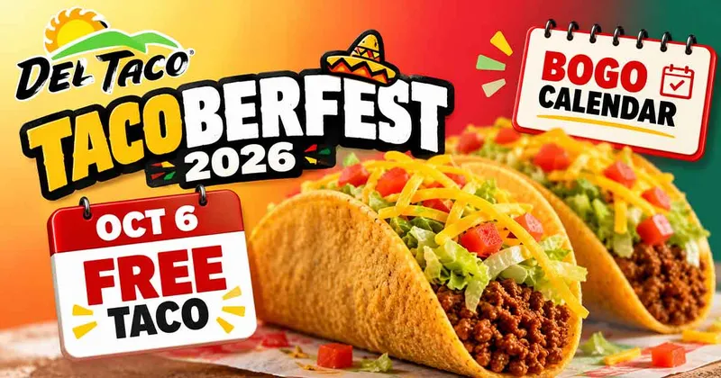 Del Taco Tacoberfest 2026: Free Taco Oct 6 and BOGO Calendar