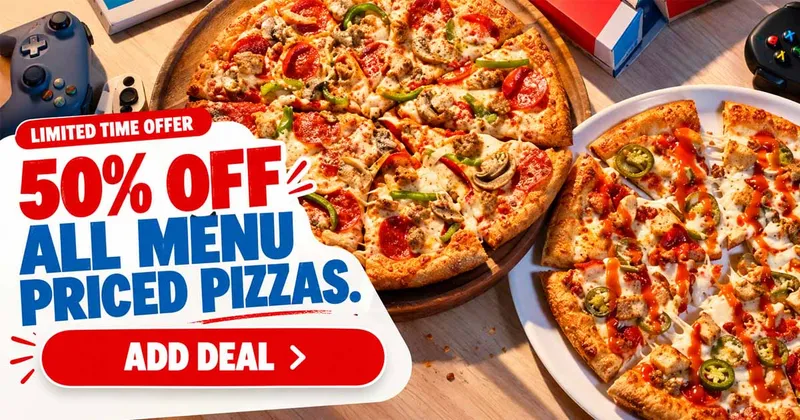 Domino’s: 50% Off All Menu-Priced Pizzas