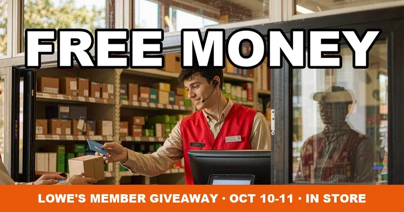 Lowe's MyLowe's Money Days Giveaway: Free Money and Member Gifts Oct 10-11