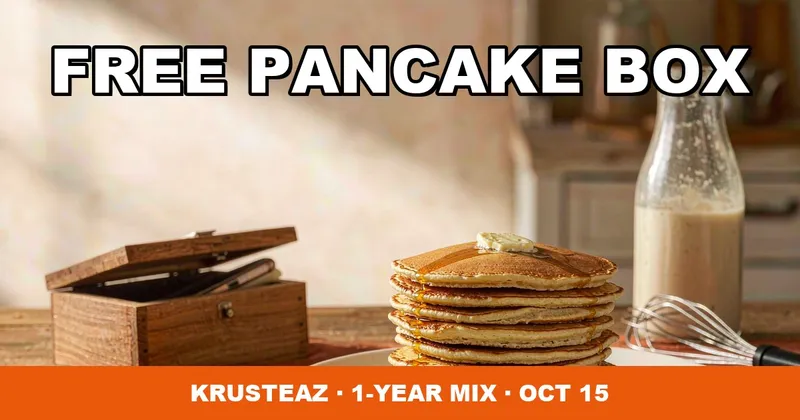 Free Krusteaz Pancake Pause Box October 15: 1 Year of Pancake Mix