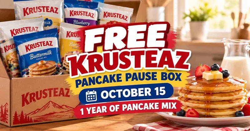 Free Krusteaz Pancake Pause Box October 15: 1 Year of Pancake Mix