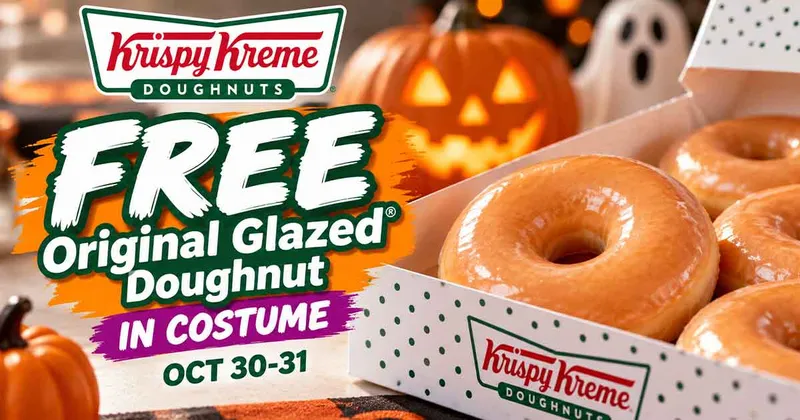 Krispy Kreme: Free Original Glazed Doughnut in Costume (Oct 30-31)