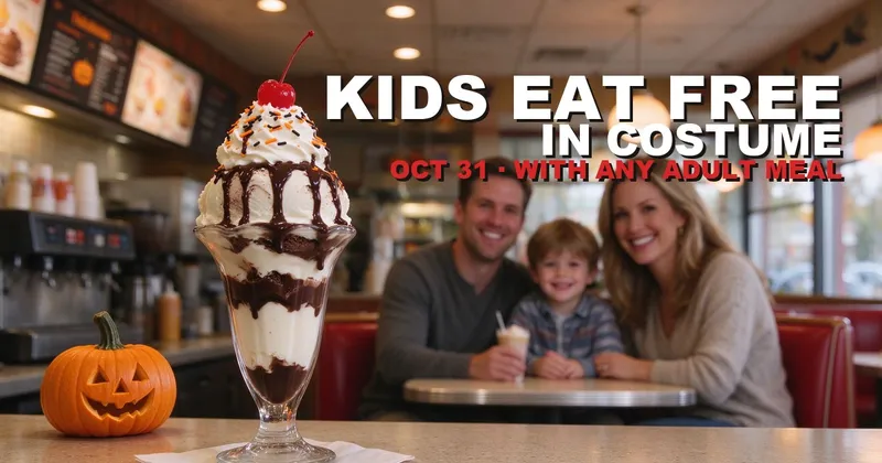 Friendly's Halloween 2026: Kids in Costume Eat Free Oct 31 + Win a $200 Gift Card