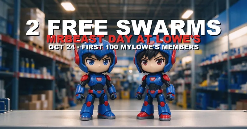 2 Free MrBeast Swarms at Lowe's on October 24 for First 100 MyLowe's Rewards Members