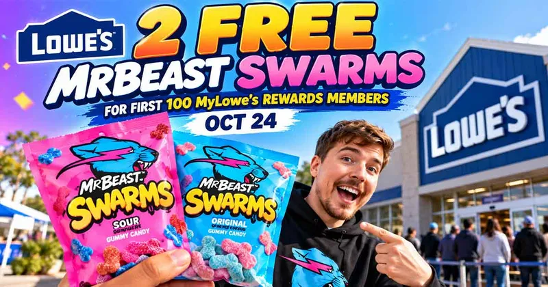 2 Free MrBeast Swarms at Lowe's on October 24 for First 100 MyLowe's Rewards Members