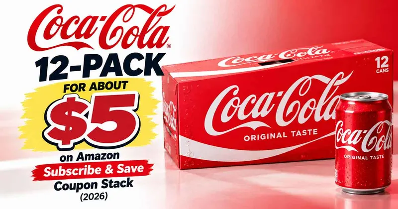 Coca-Cola 12-Pack for About $5 on Amazon: Subscribe & Save Coupon Stack (2026)