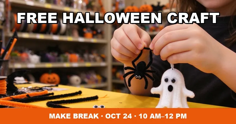 Michaels Free Halloween Craft: Chenille Stem Ghost or Spider (Oct 24, 2026)