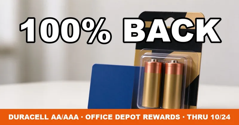 Duracell Batteries Free at Office Depot: 100% Back in Rewards (Thru Oct 24, 2026)