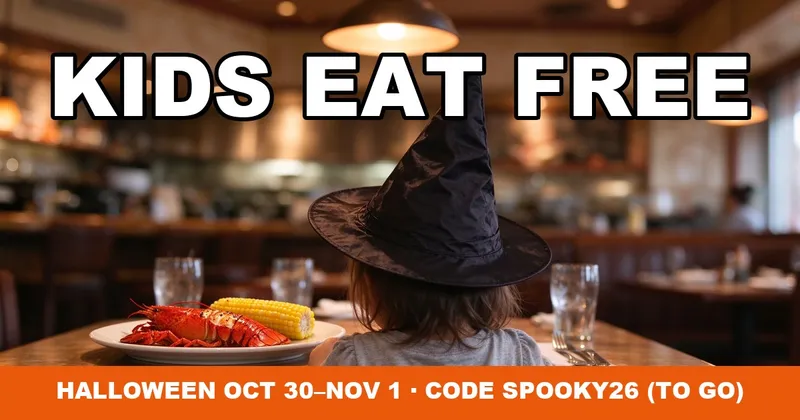 Red Lobster Kids Eat Free Halloween 2026: SPOOKY26 Code, Dates, and Rules