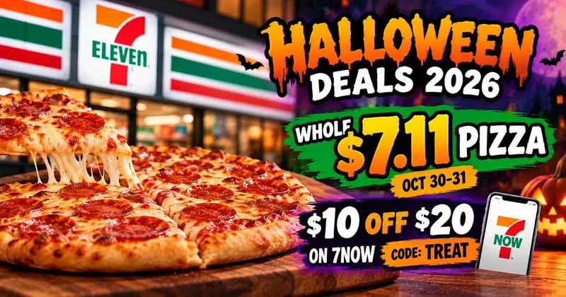 7-Eleven Halloween Deals 2026: Get a Whole $7.11 Pizza Oct 30-31, Plus TREAT Code for $10 Off $20 on 7NOW