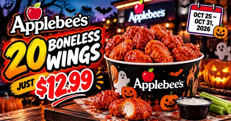 Applebee's Halloween Deal: Get 20 Boneless Wings for Just $12.99
