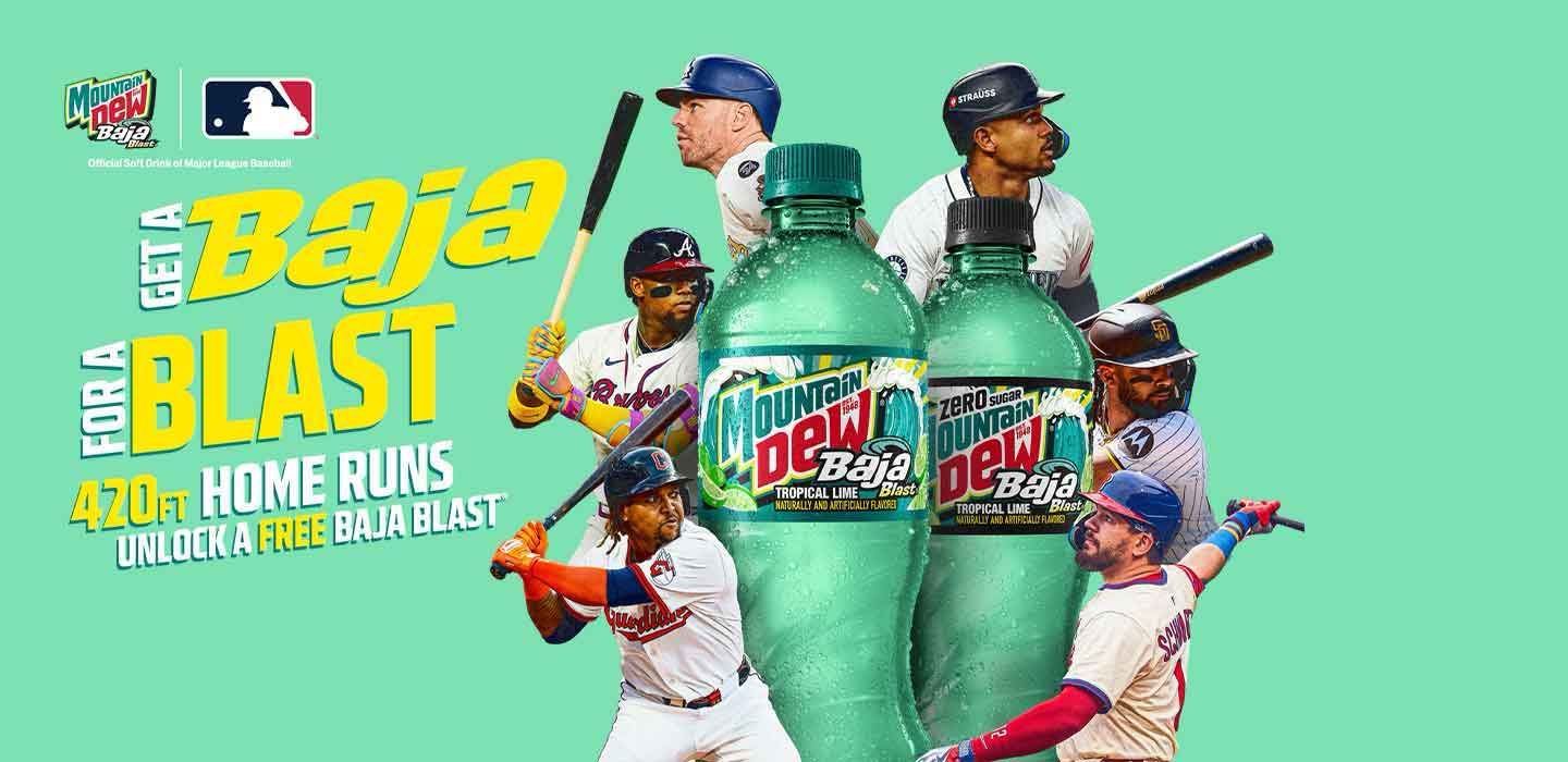 π Free Mountain Dew Baja Blast When MLB Hits 420ft Home Runs (Limited-Time Promo βΎ)