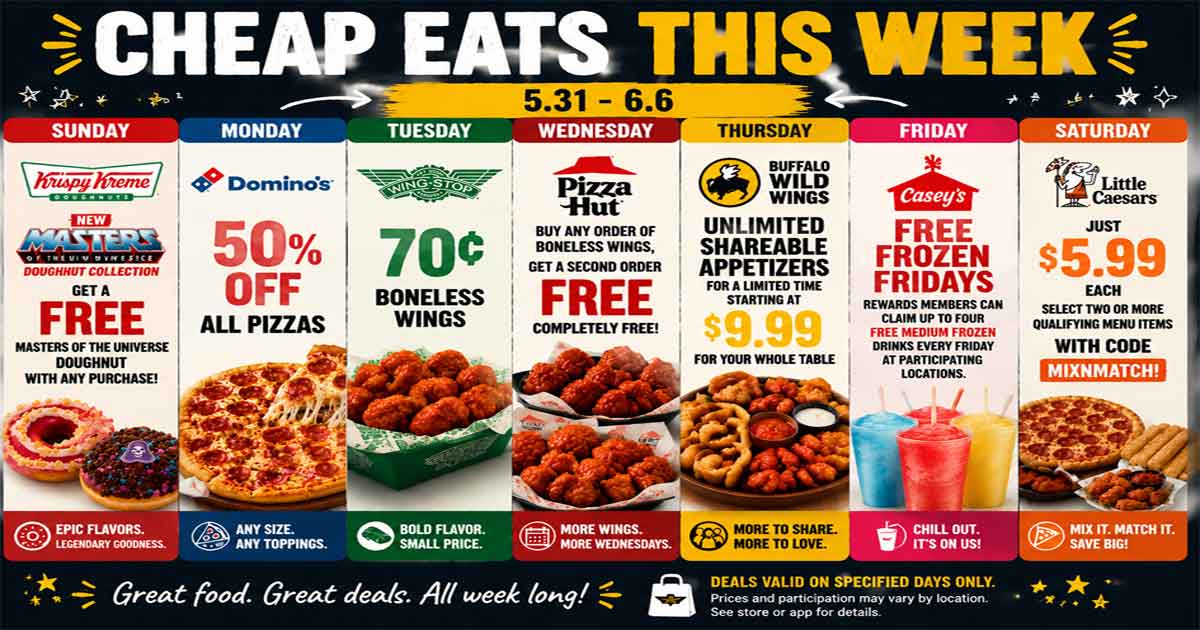 Cheap Eats This Week (May 31-June 6)