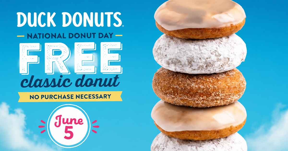 Duck Donuts National Donut Day: Free Classic Donut on June 5 + Dozen Deals & Free Rubber Duck