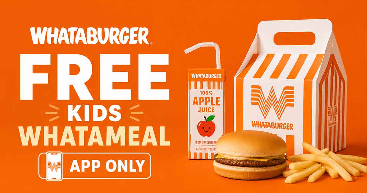 Whataburger: FREE Kids Whatameal (App only)