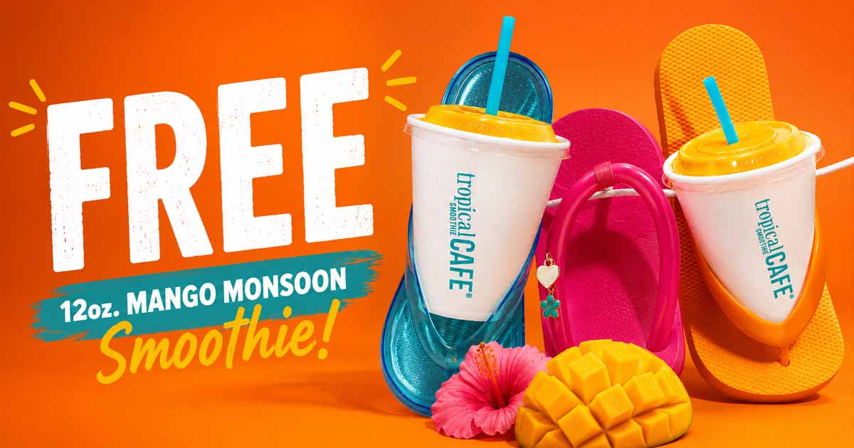 Free 12oz. Mango Monsoon Smoothie at Tropical Smoothie