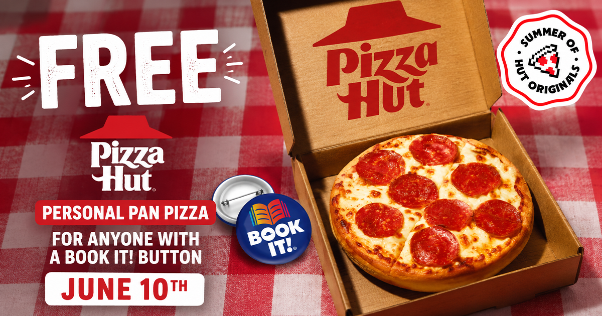 FREE Pizza Hut Personal Pan Pizza for Book It! Kids