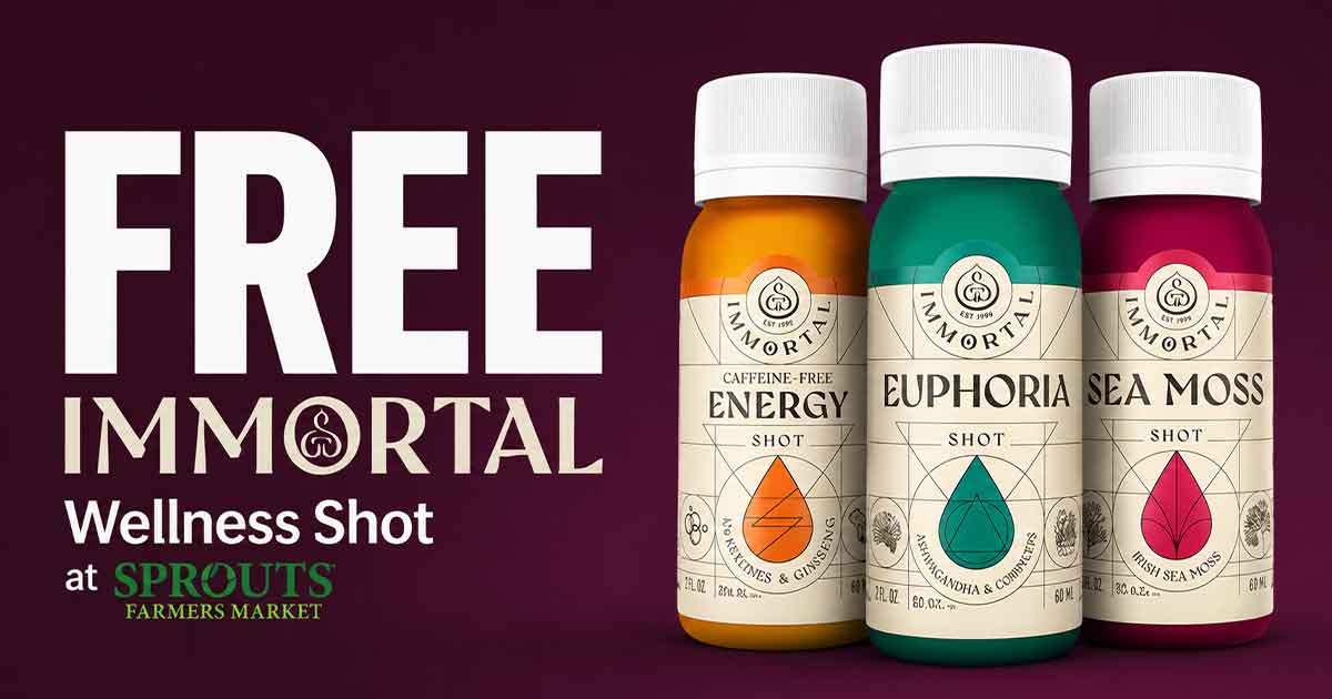 FREE IMMORTAL Wellness Shot at Sprouts