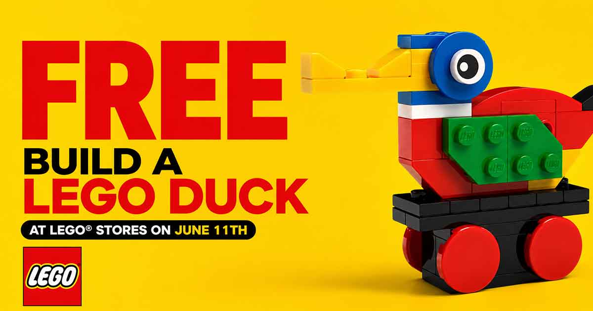 FREE LEGO Duck Build Event at LEGO Stores June 11