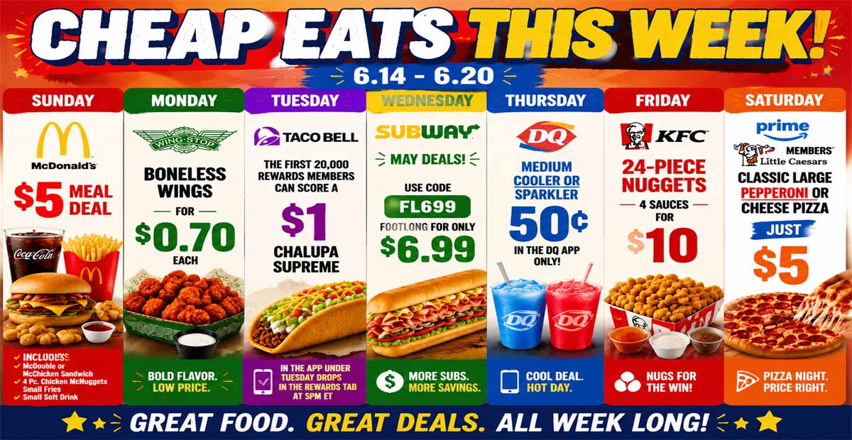 This Week's Best Food Deals: $5 McDonald's Meal, $1 Chalupa Supreme, 50¢ Dairy Queen Drinks & More