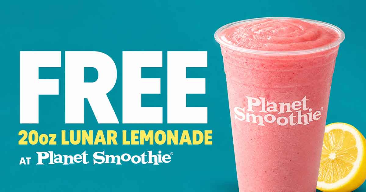 FREE 20oz Lunar Lemonade at Planet Smoothie (June 21)