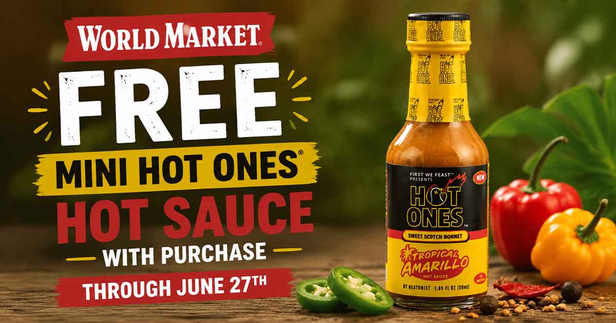 Free Mini Hot Ones Hot Sauce at World Market (with Purchase) Through June 27th
