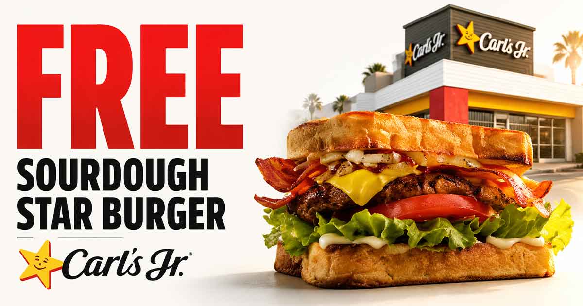 FREE Sourdough Star Burger at Carl’s Jr