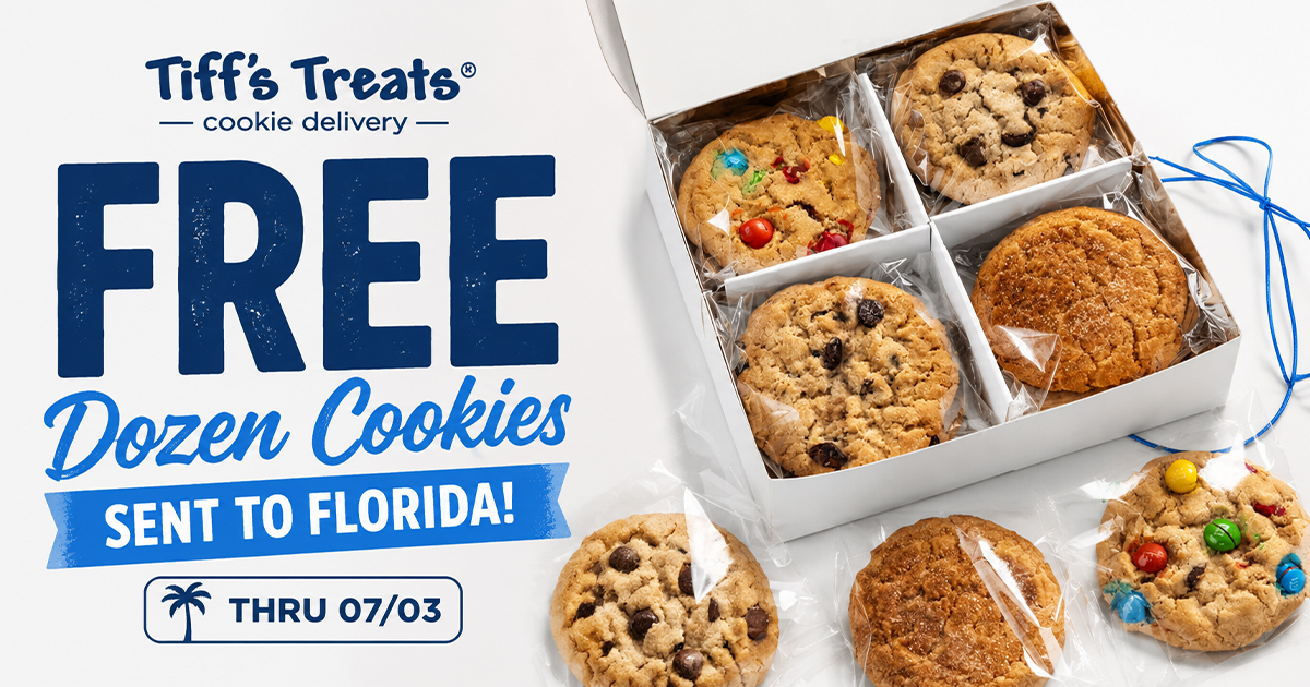 Tiff's Treats: FREE Dozen Cookies Sent to Florida (thru 07/03)