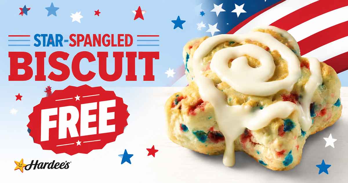FREE Star-Spangled Biscuit at Hardee's (7/3–7/5)
