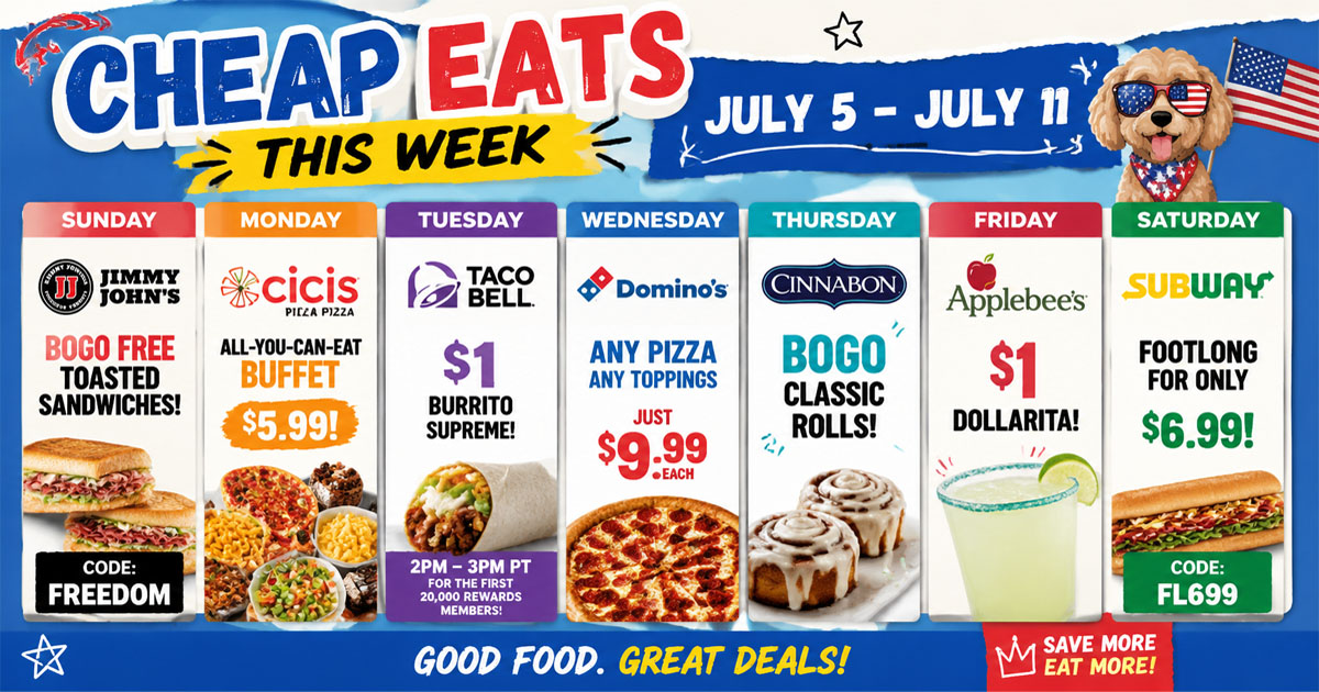 Cheap Eats This Week (July 5-11)