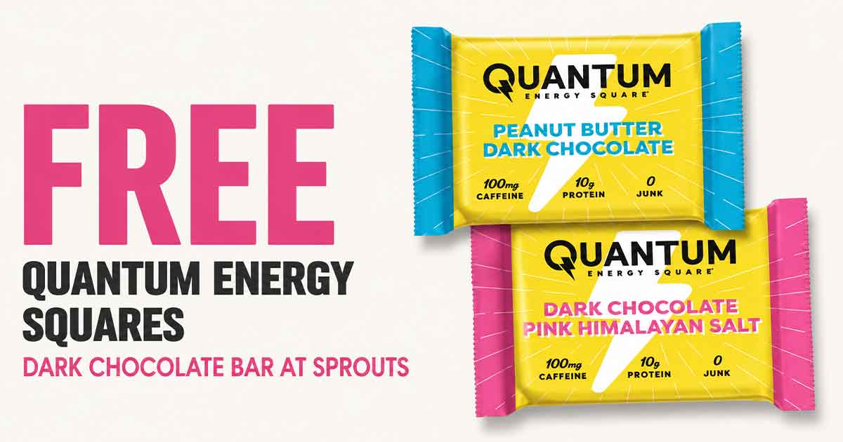 FREE Quantum Energy Squares Dark Chocolate Bar at Sprouts (Thru 8/1)