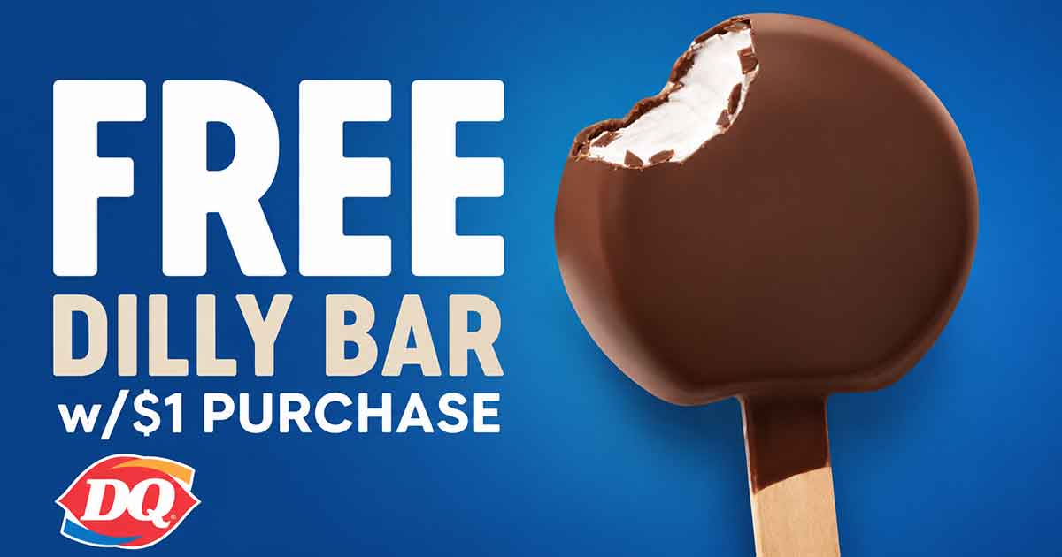 FREE Dilly Bar w/$1 Purchase at Dairy Queen (7/13–7/19)