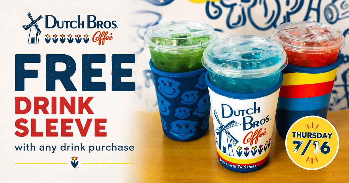 FREE Dutch Bros Drink Sleeve w/ Drink Purchase (7/16)