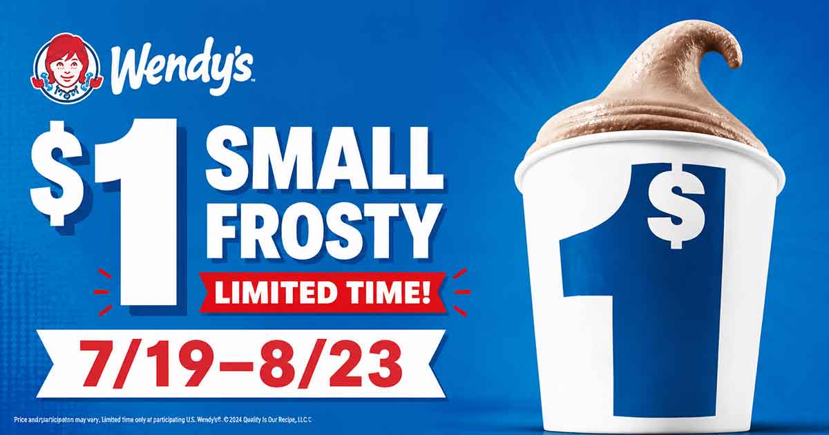$1 Small Frosty at Wendy's (7/19â8/23)