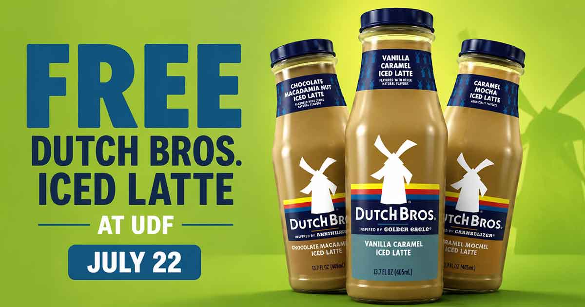 FREE Dutch Bros. Iced Latte at UDF (7/22)