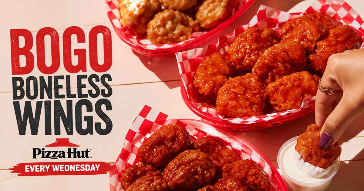 BOGO Boneless Wings at Pizza Hut (Every Wednesday)