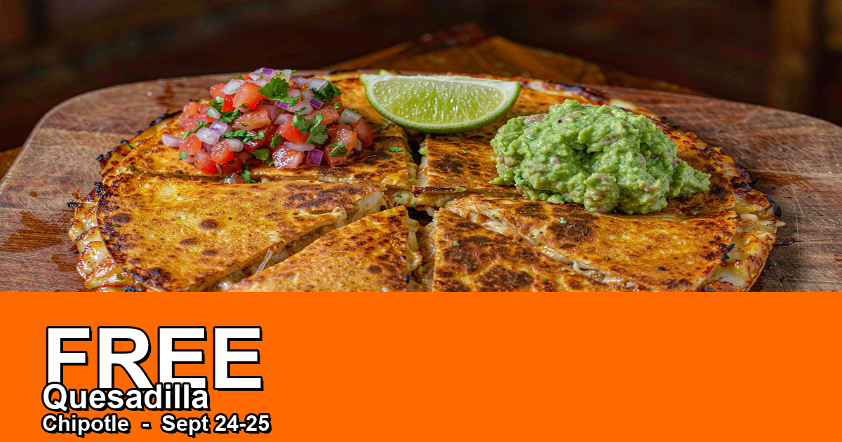 Chipotle free quesadilla National Quesadilla Day promo code NQD2026