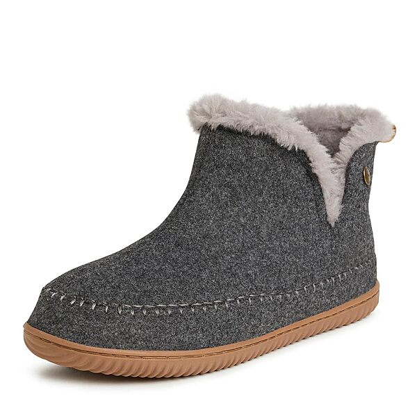 Dearfoams Alpine Men's Brixen Indoor/Outdoor Memory Foam Boot Slipper Ankle, Dark Heather Grey - $30.24 at Amazon