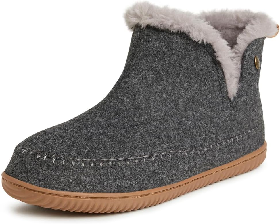 Dearfoams Alpine Men's Brixen Indoor/Outdoor Memory Foam Boot Slipper Ankle, Dark Heather Grey - $30.24 at Amazon - image 1